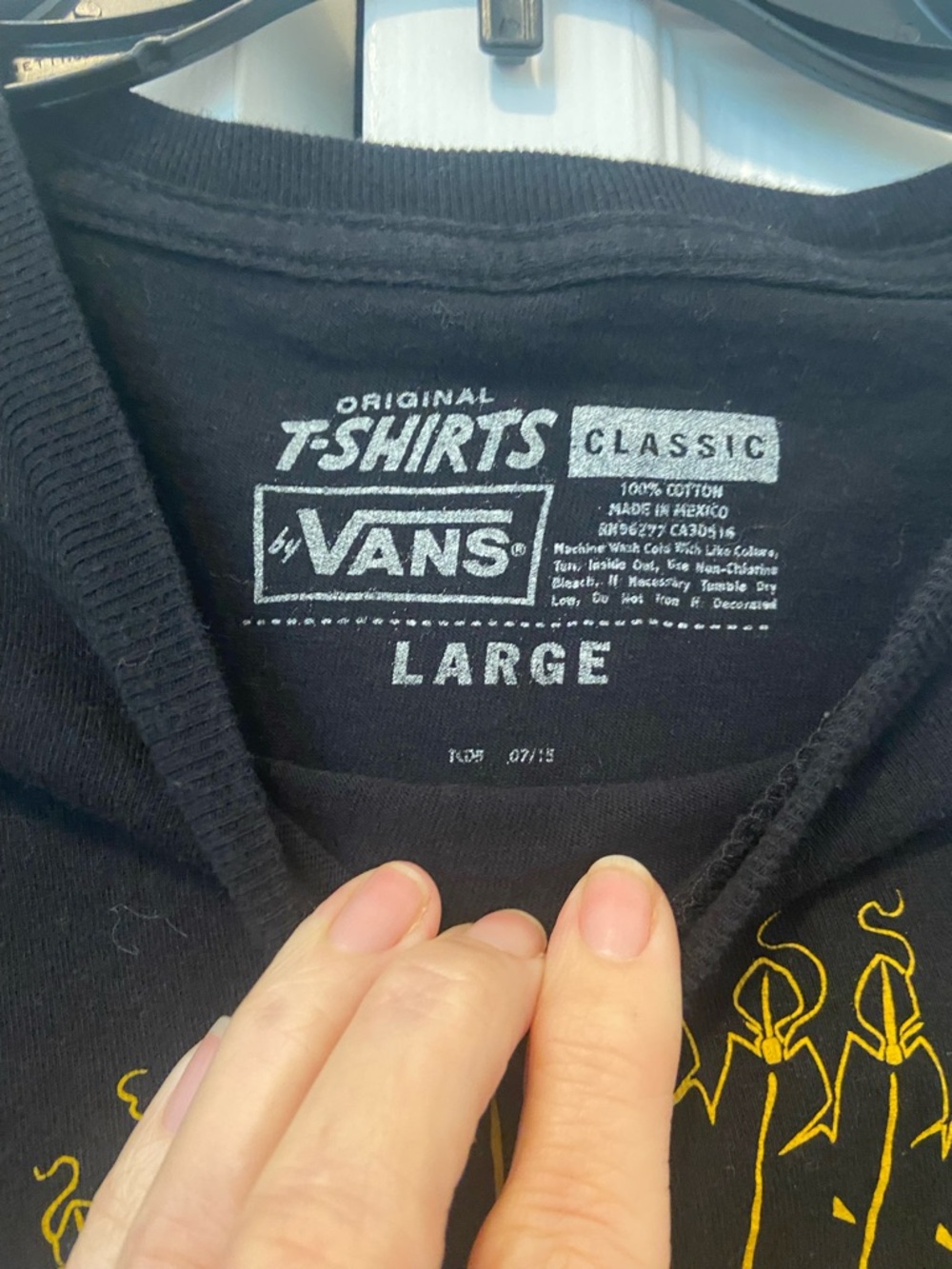 Vans Black Short Sleeve Tee with Yellow Skull Headdress Graphic - Picture 3 of 3
